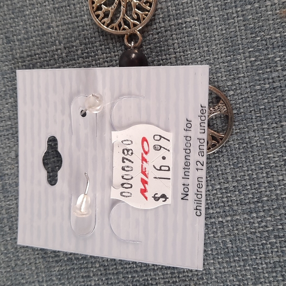 Tree of Life Dangle Semi Precious Stone Earrings Strength Family Unity Growth - Picture 3 of 3